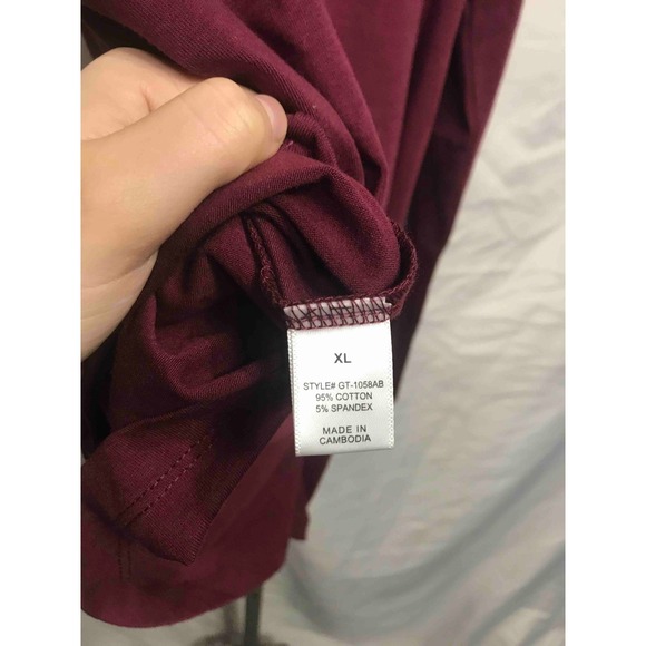 Zenana Outfitters Long Sleeve V Neck Burgundy Top Women's L - Picture 4 of 4